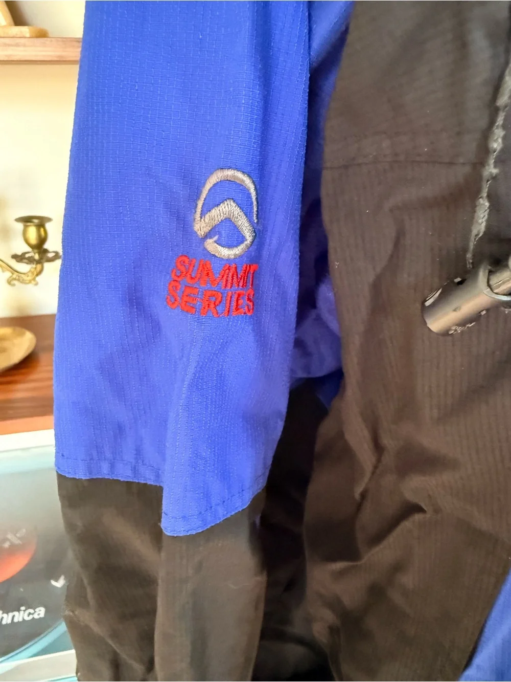 The North Face Royal Blue and Black Summit Series Hooded Shell Jacket